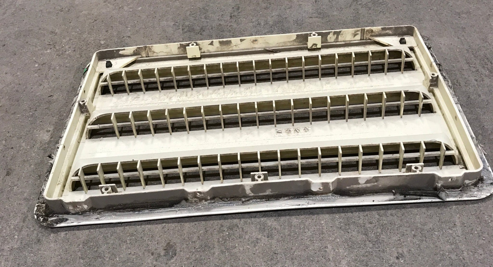 Used DOMETIC - Yellowed Air Intake Side Refrigerator Vent - HAS FRAME - Young Farts RV Parts