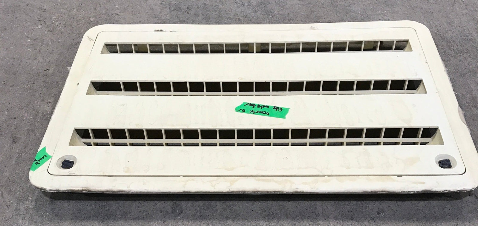 Used DOMETIC - Yellowed Air Intake Side Refrigerator Vent - HAS FRAME - Young Farts RV Parts