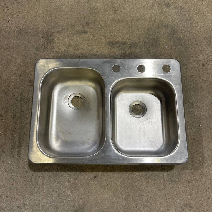 Used Double Kitchen Sink - 24.0" x 17.0" x 5.0" - Young Farts RV Parts