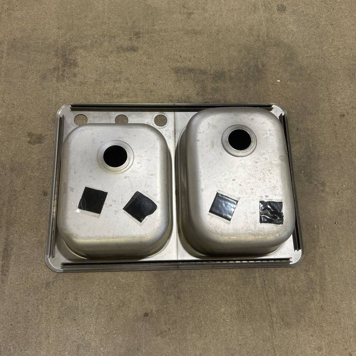 Used Double Kitchen Sink - 24.0" x 17.0" x 5.0" - Young Farts RV Parts