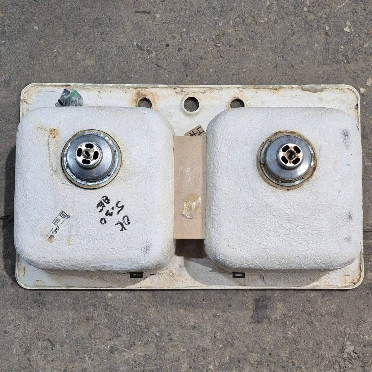 Used Double Kitchen Sink - 29" x 17.5" x 9.25" - Young Farts RV Parts