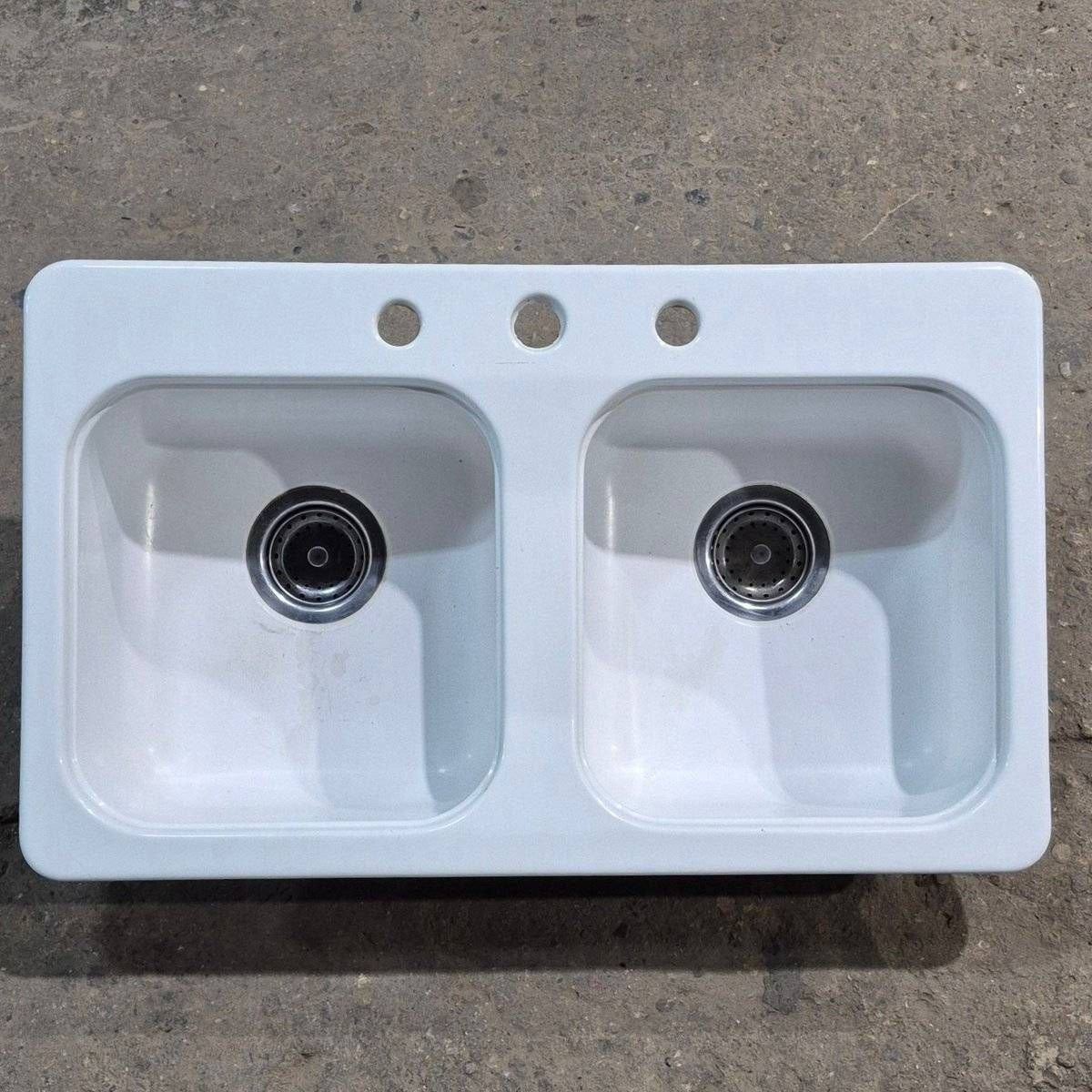 Used Double Kitchen Sink - 29" x 17.5" x 9.25" - Young Farts RV Parts