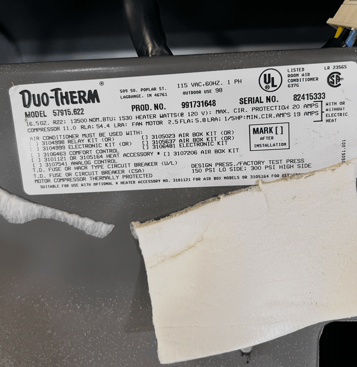 Used Duo - Therm Air Conditioner Head Unit, 13500 BTU, Cool Only - 57915.622 - Young Farts RV Parts
