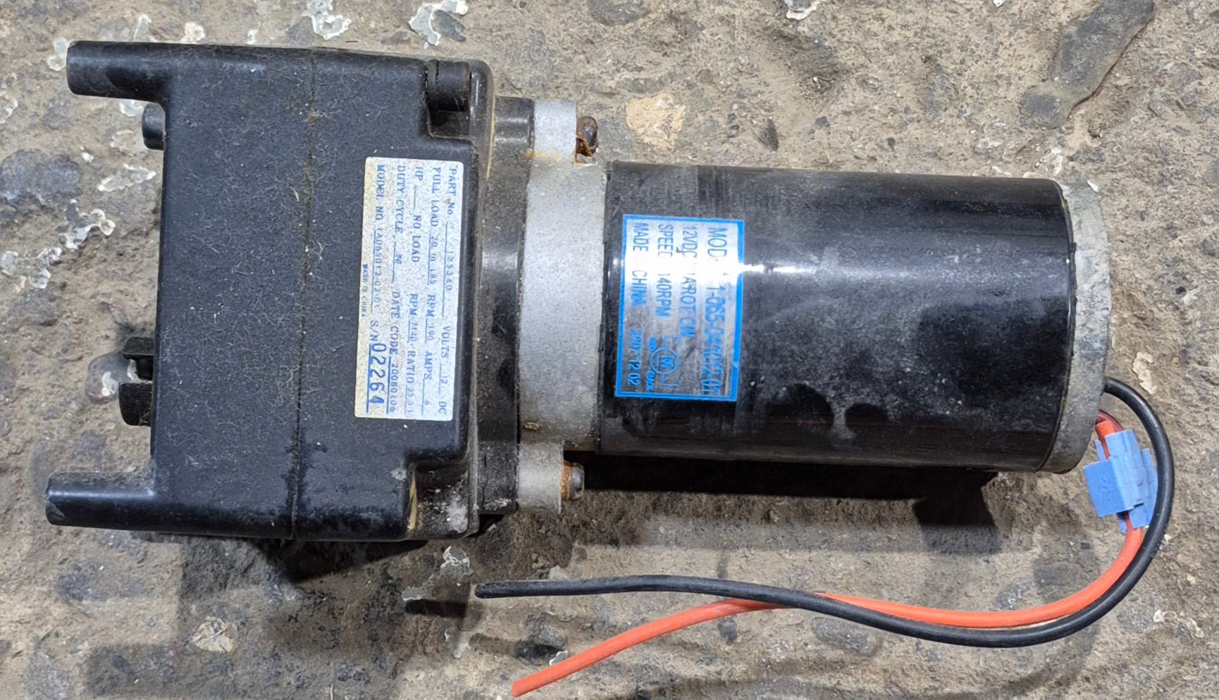 Used Electric Motor For R.V. Trailer Landing Gear 12VDC - 1A065012 - 02 - 01 (1 - 065 - 041012 - 01) - Young Farts RV Parts