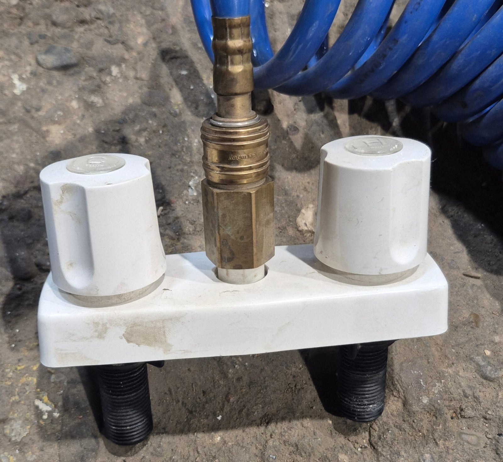 Used Exterior Spray Port with Sprayer Hose - Young Farts RV Parts