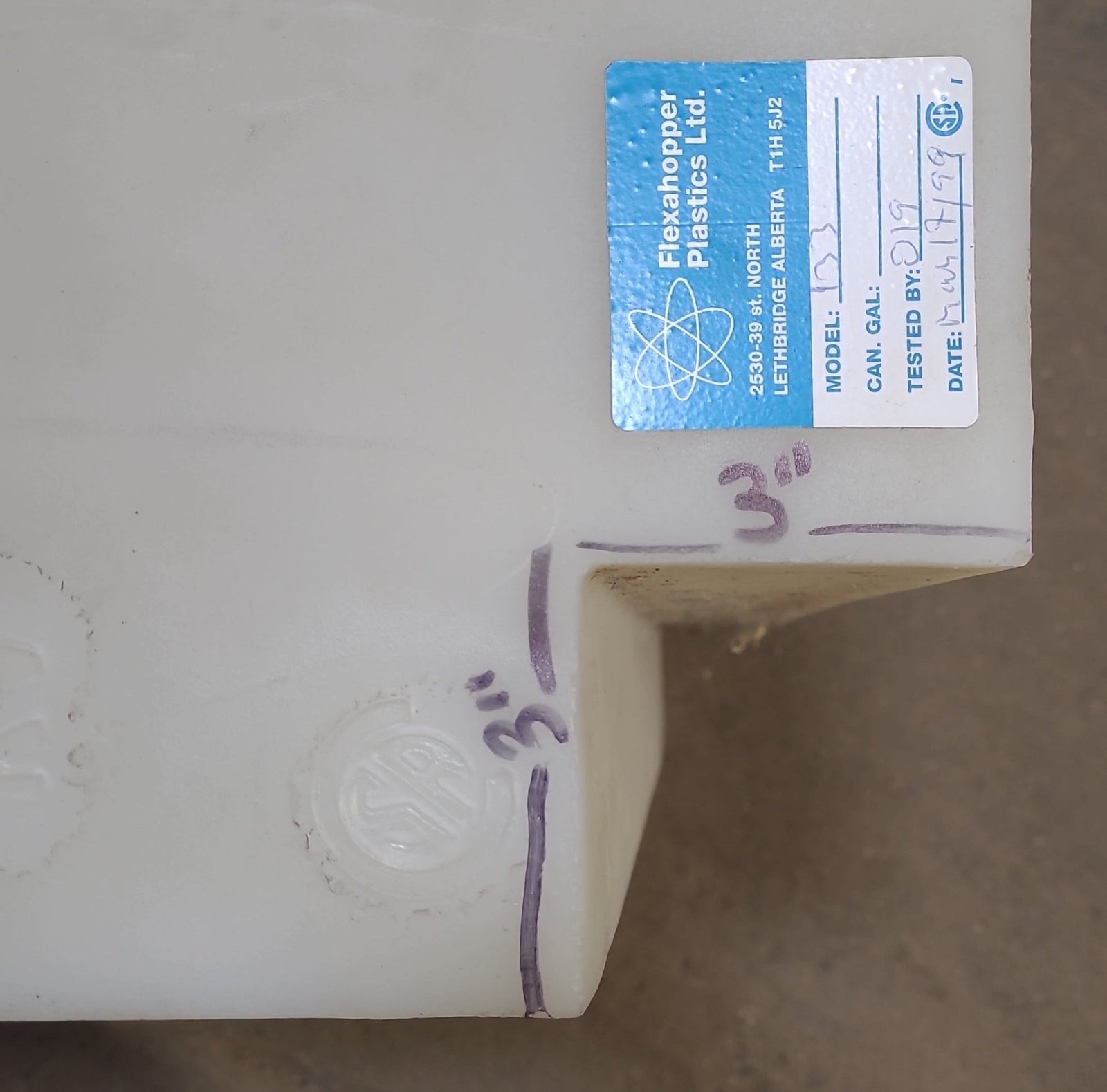 Used Fresh Water Tank 12