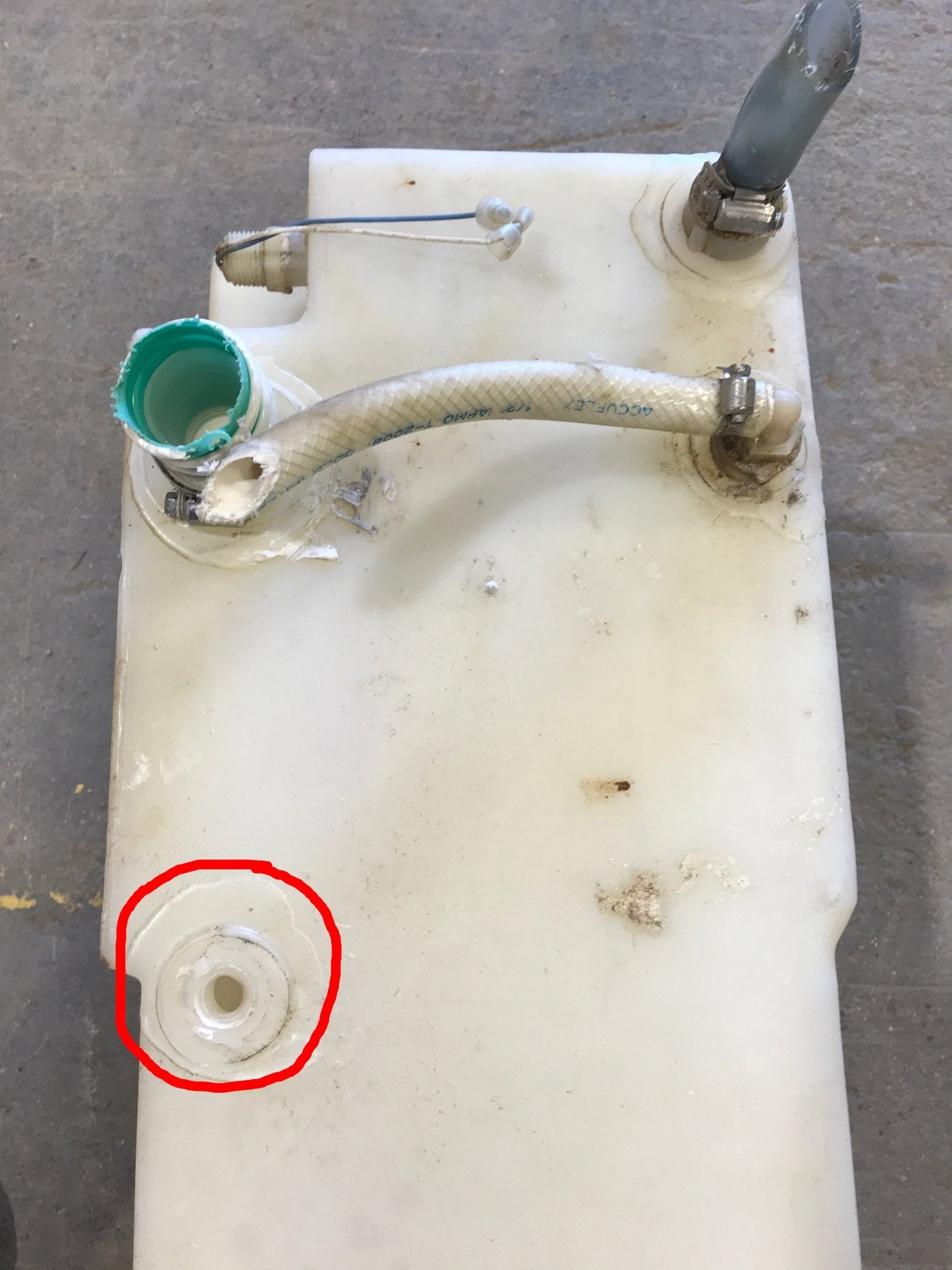 Used Fresh Water Tank 9 3/4” H x 14 1/4” W x 70 1/2” L - Young Farts RV Parts