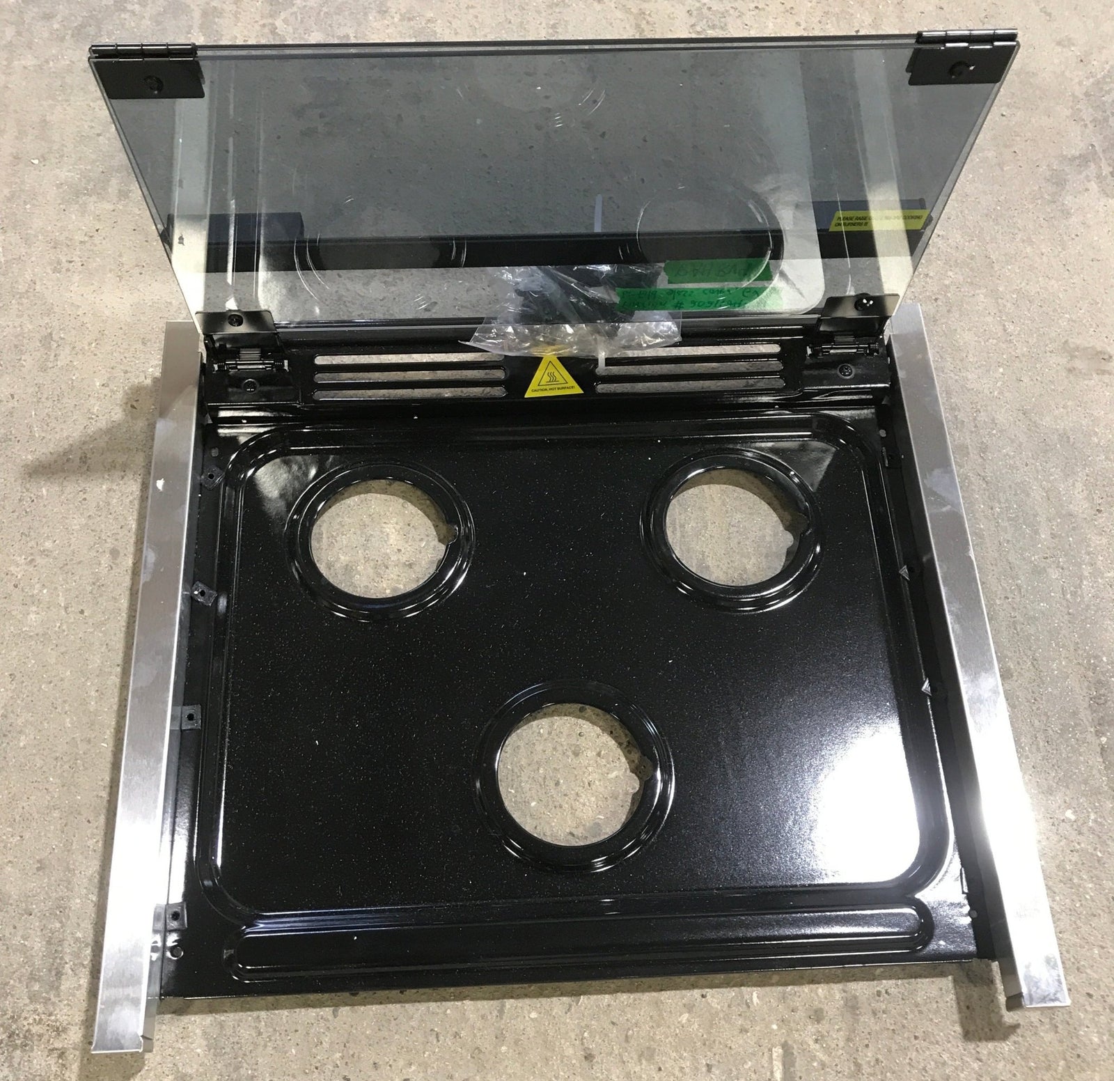 Used Furrion 3 - burner Main Top With Glass Bi Fold Cover - 2021124174 - Young Farts RV Parts