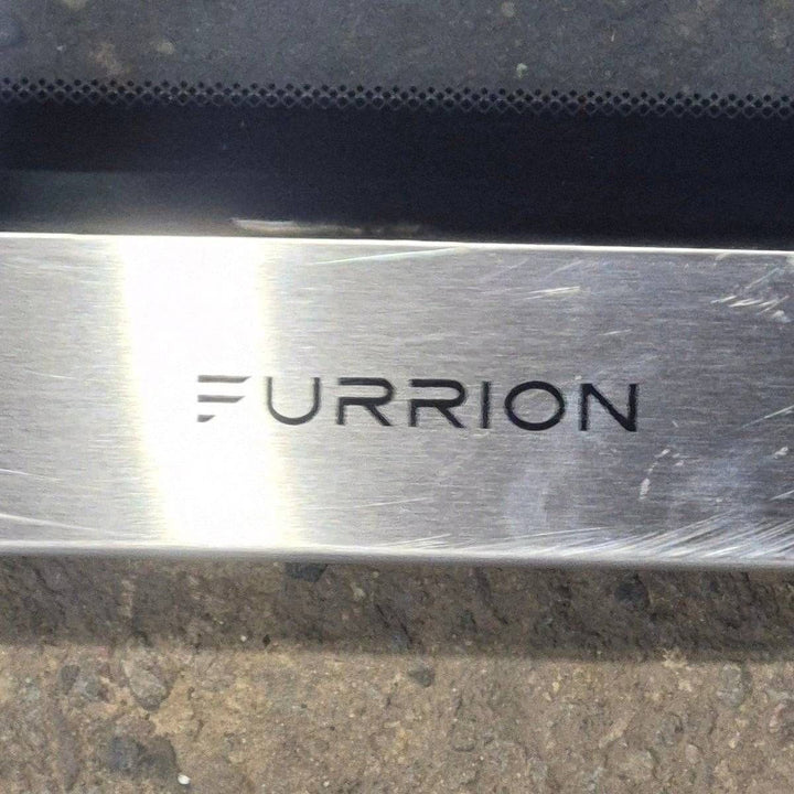 Used Furrion Oven Door , Black Glass Panel W/ Stainless Steel Trim & Handle - 21.375" x 15.75" x 3.875" - Young Farts RV Parts