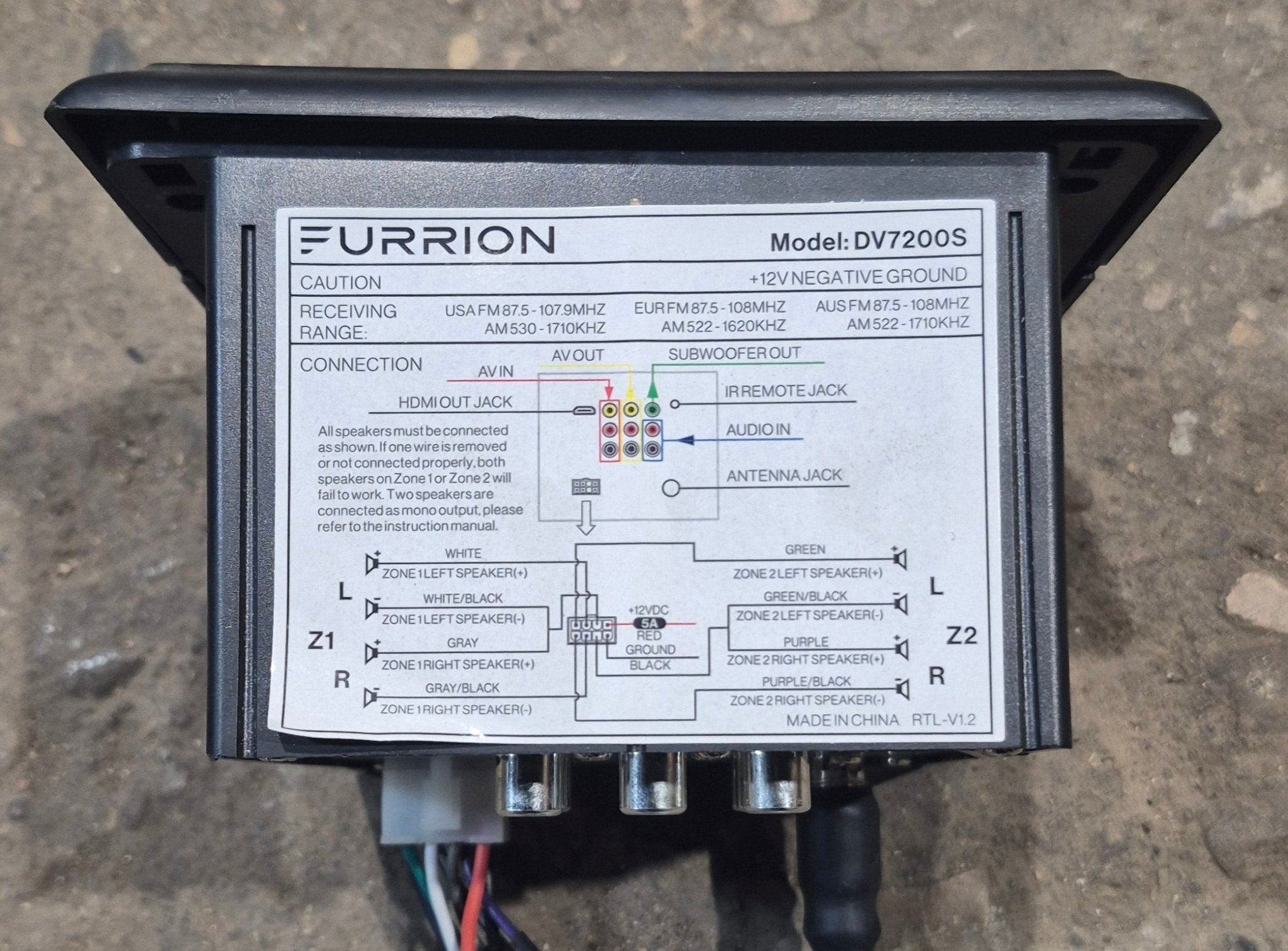 Used Furrion RV Wall Mount Radio DV7200S - Young Farts RV Parts