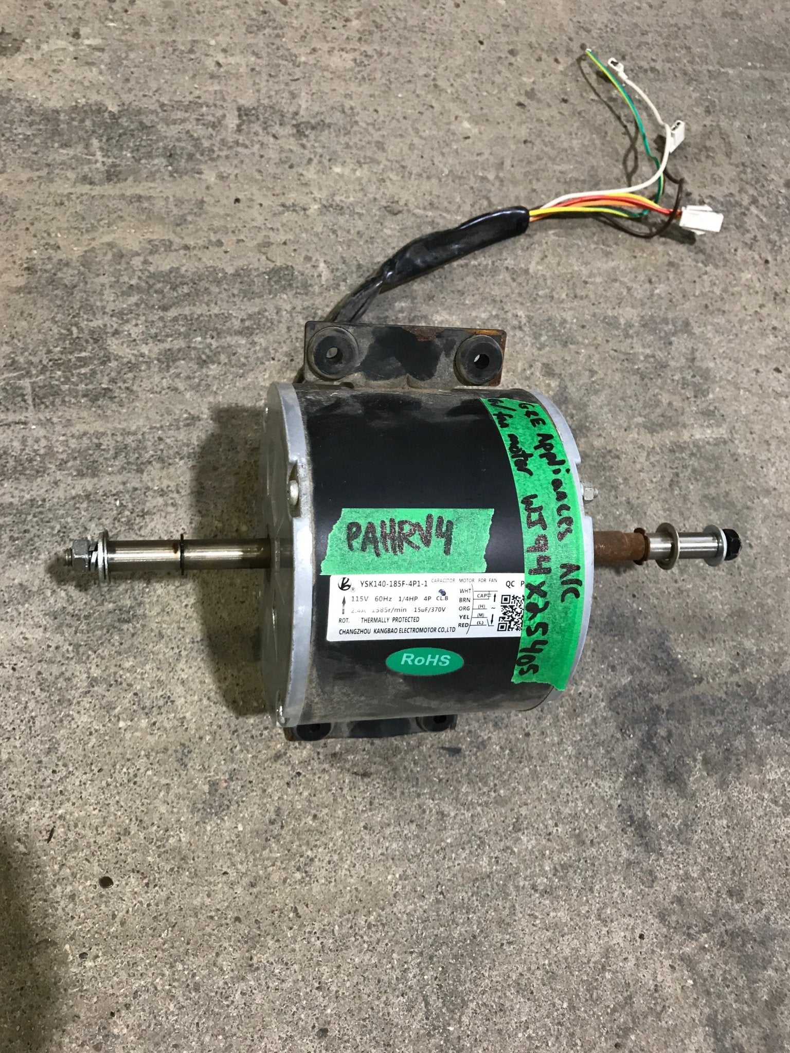 USED G&E APPLIANCES A/C FAN MOTOR WJ94X5405 - Young Farts RV Parts