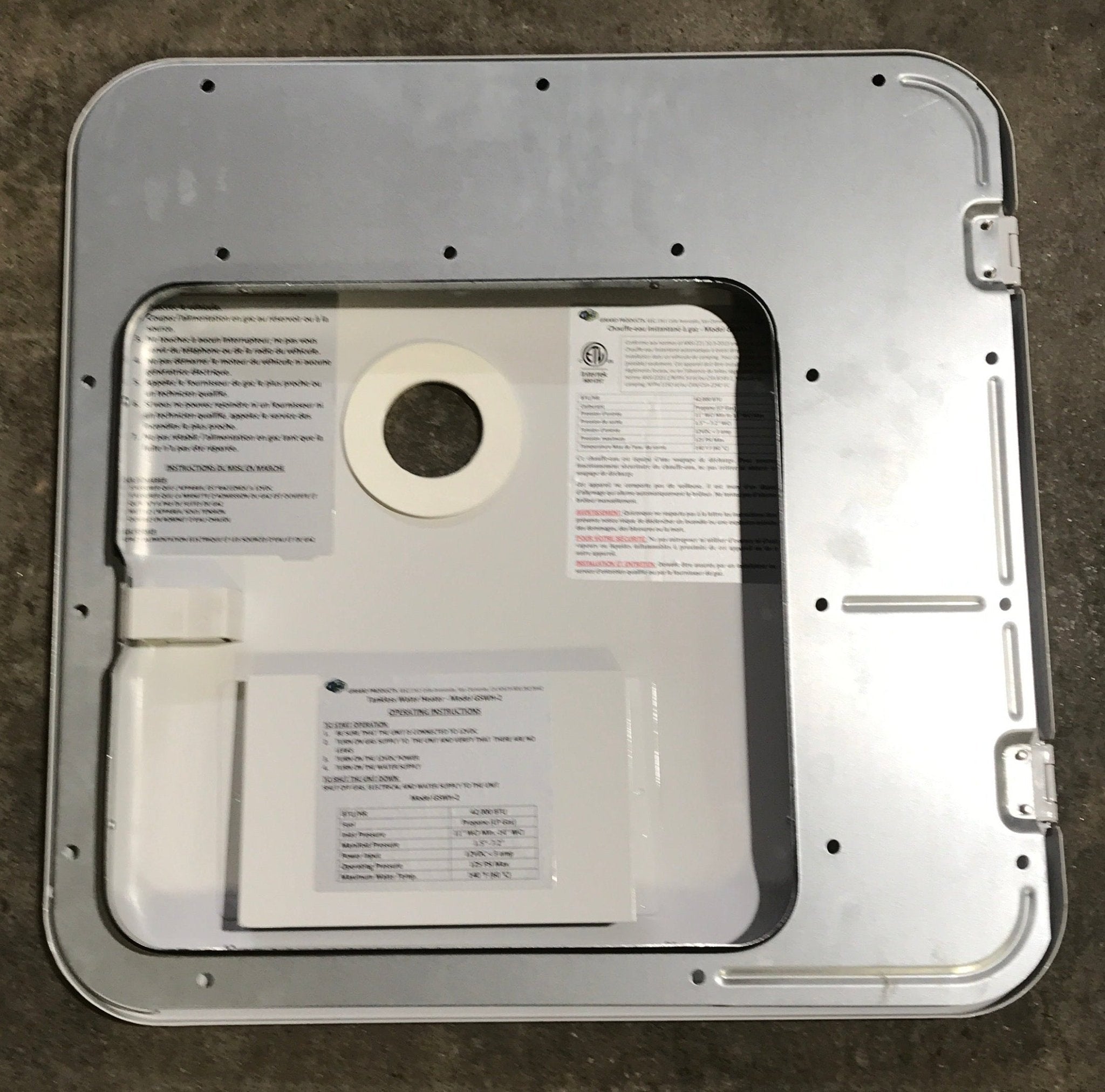 Used Girard 10 Gallon Water Heater Door Kit, White - 2GWHDAS10 - Young Farts RV Parts