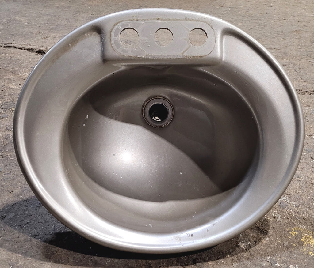 Used Grey Bathroom Sink 17" x 14 1/2" - Young Farts RV Parts