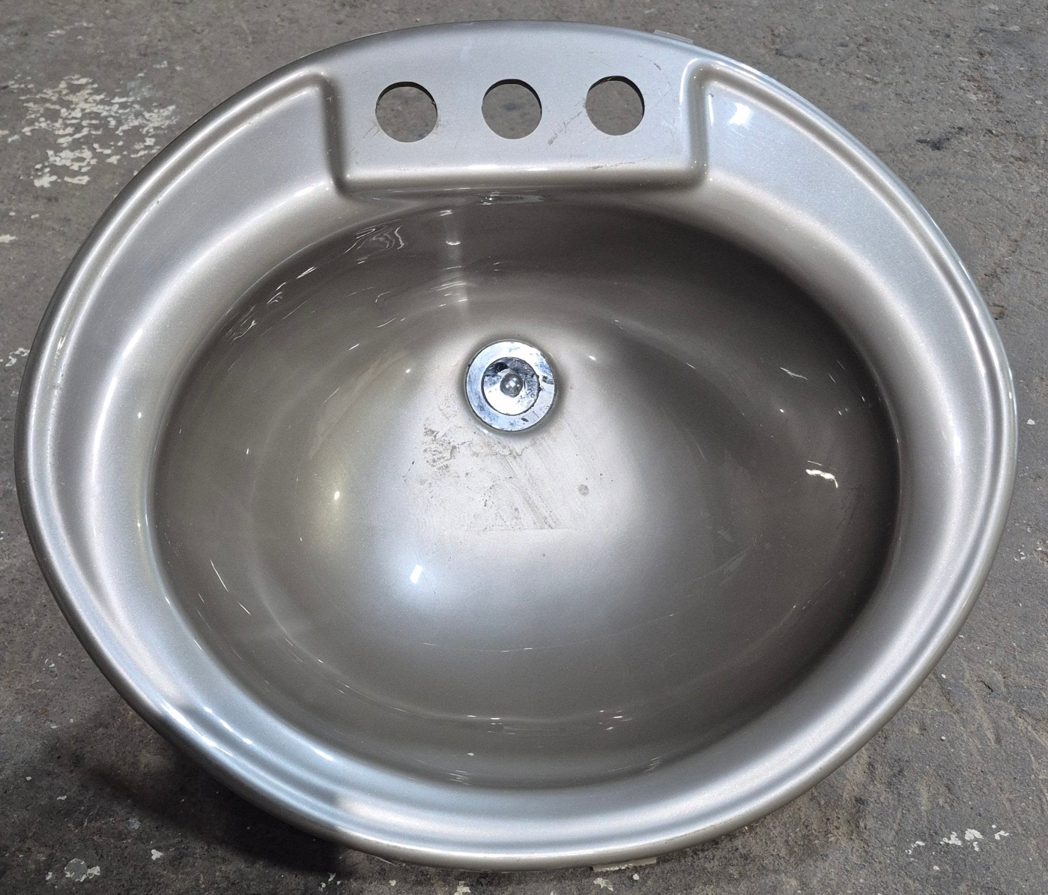 Used Grey Bathroom Sink 19 1/4" x 16 1/4" - Young Farts RV Parts