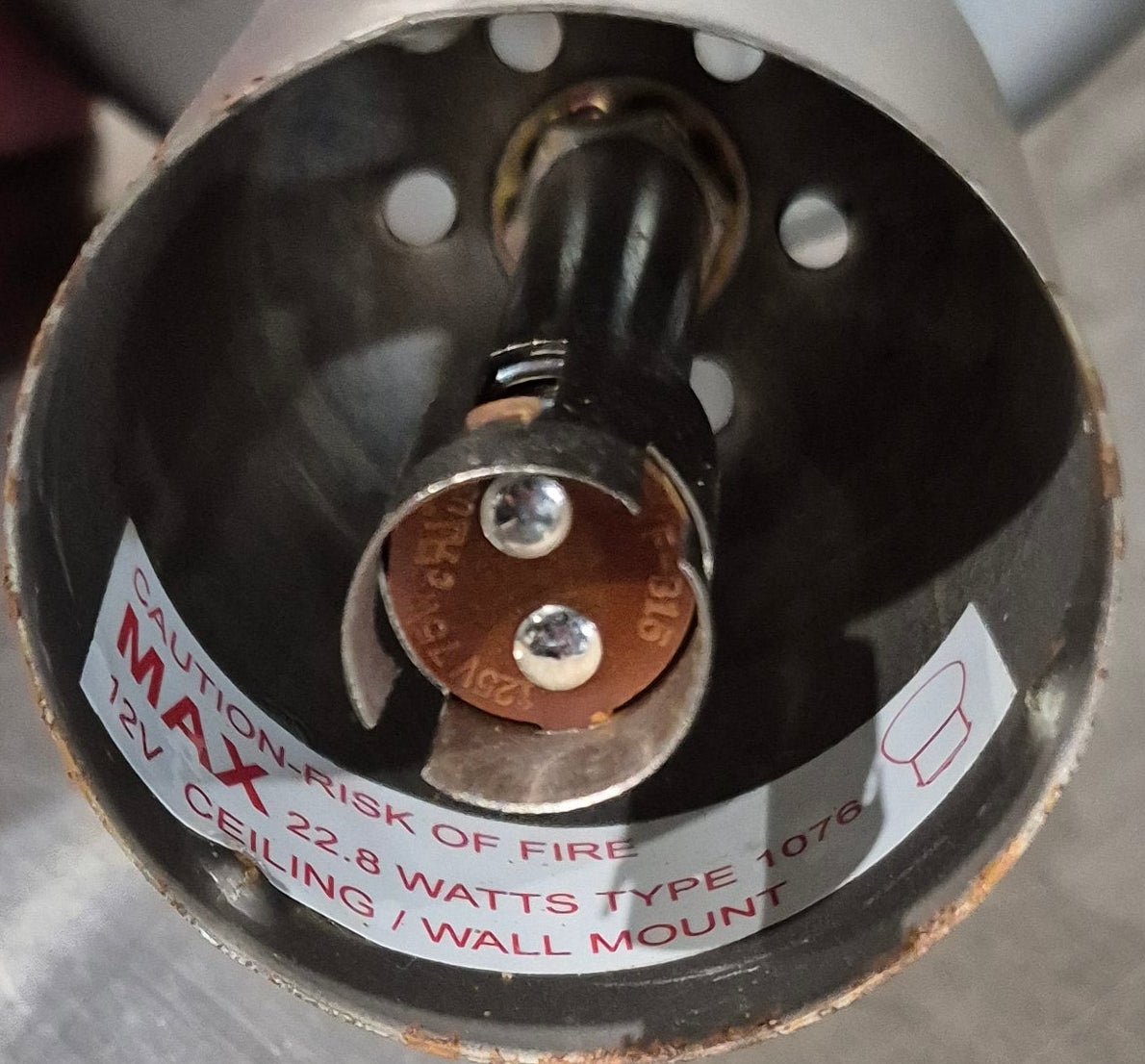 Used Interior Wall Mount Light Fixture, With Switch - Young Farts RV Parts