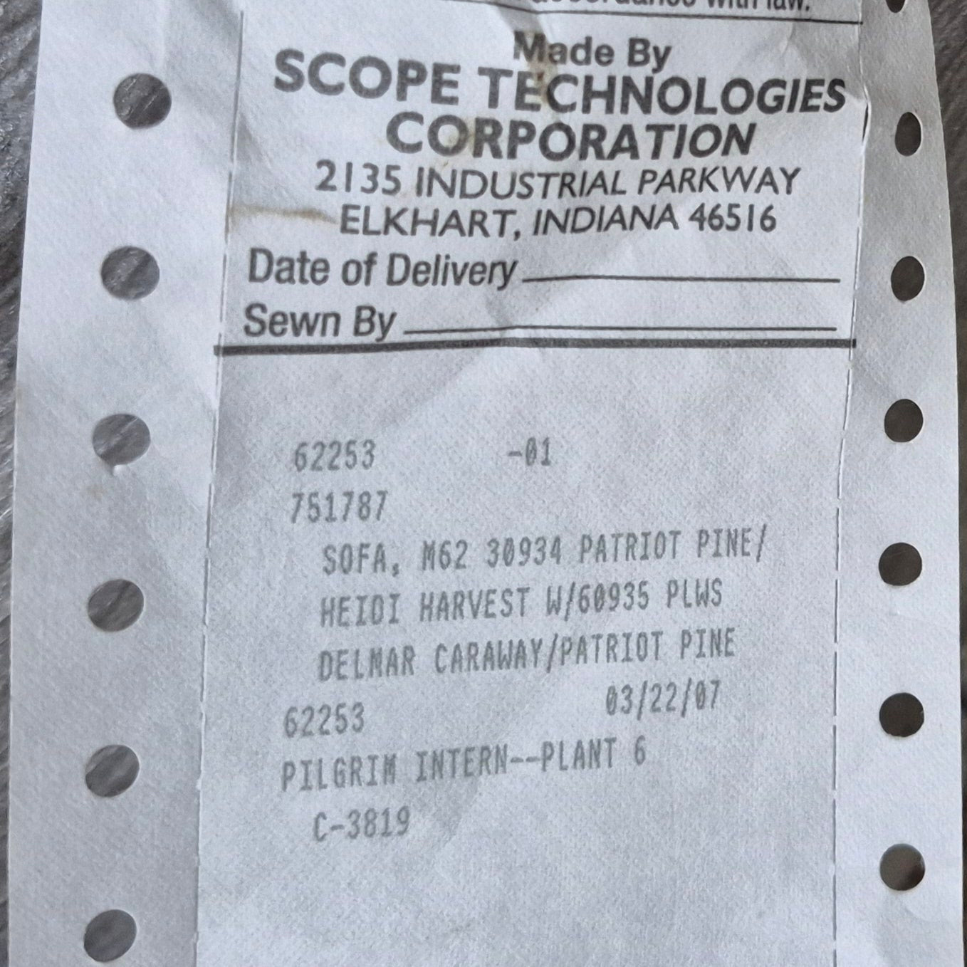 Used Jackknife RV Sofa 61 3/4” x 43