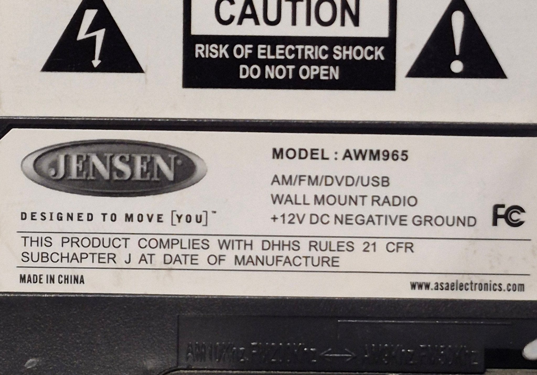 Used Jensen RV Radio AWM965 - Young Farts RV Parts