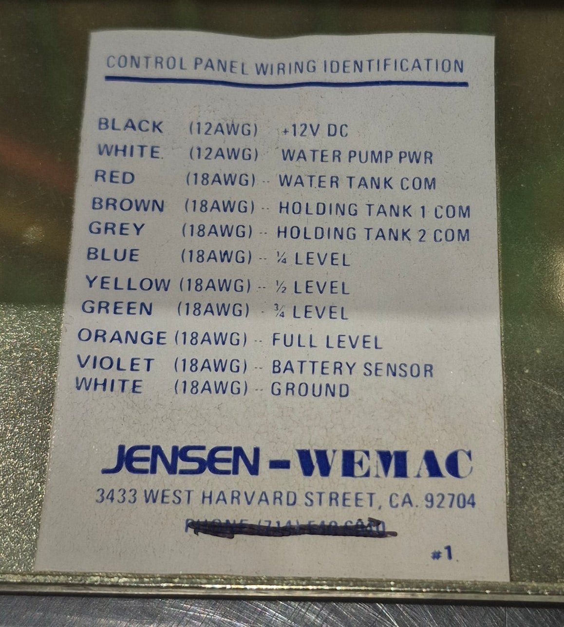 Used Jensen / Wemac, Kustom Koach Branded Control Panel - 8500 - Young Farts RV Parts