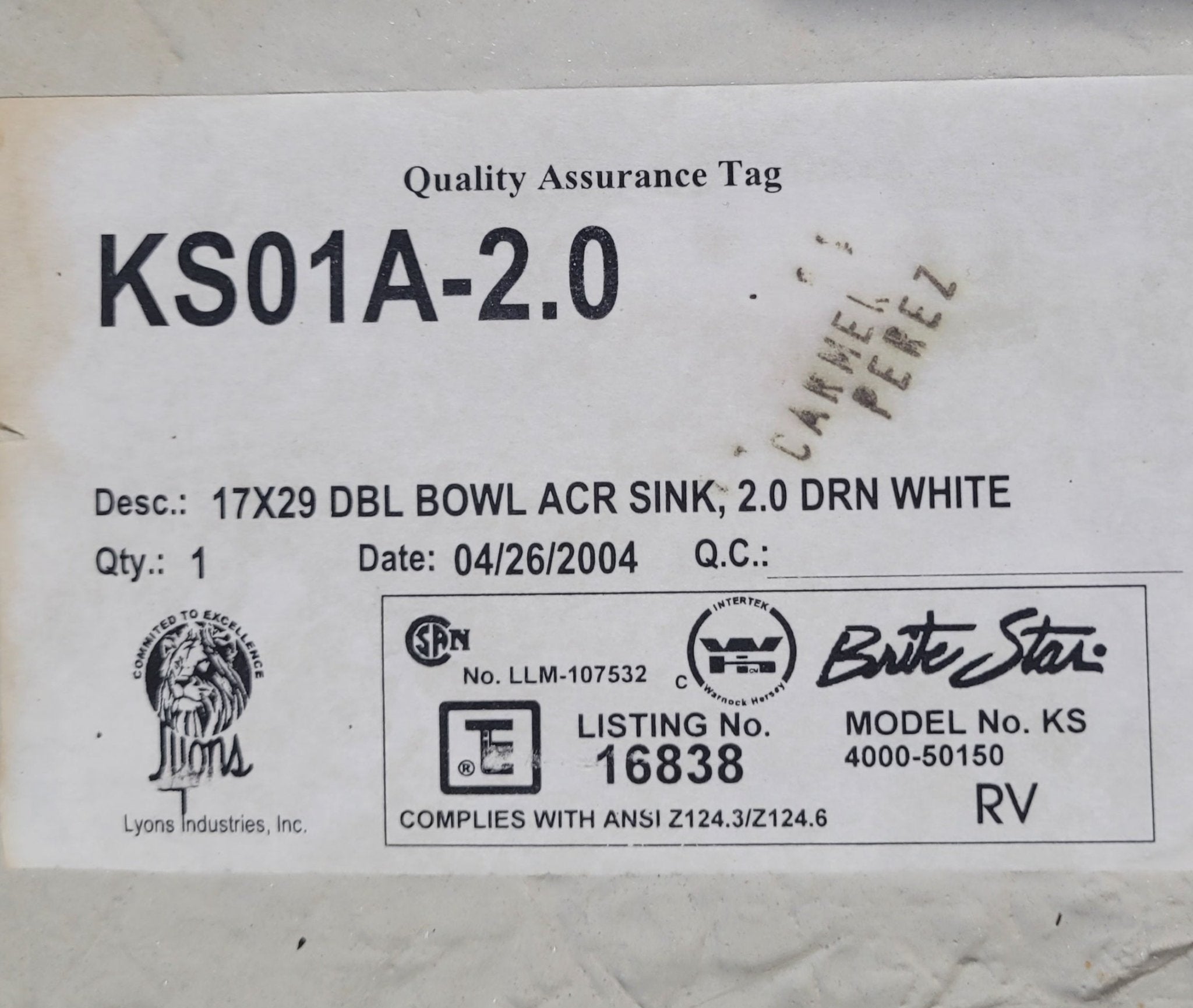 Used Kitchen Sink 28 3/4" X 17 1/2" - Young Farts RV Parts