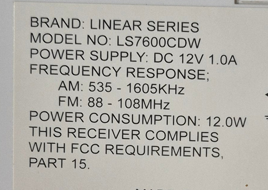 Used Linear Series RV Radio - LS7600CDW - Young Farts RV Parts