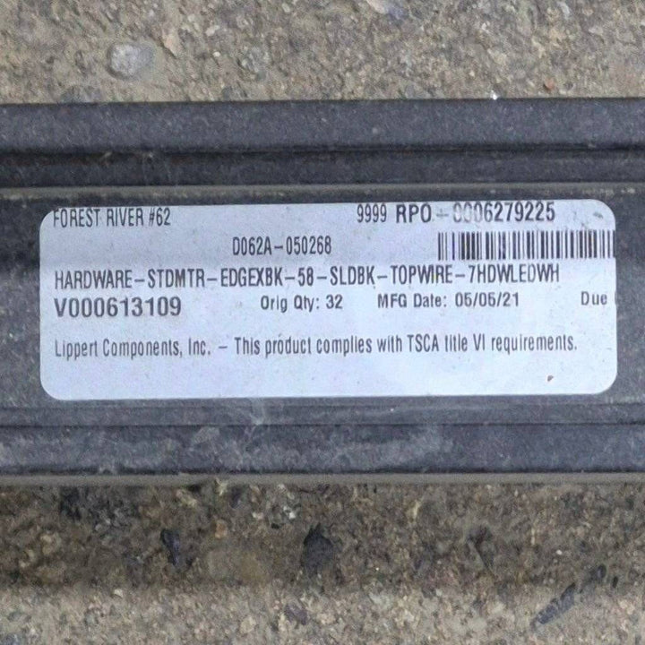 Used Lippert Awning Arm, Drive (Front) Powered, Black, 58" - Edge (2000 Series) - Young Farts RV Parts