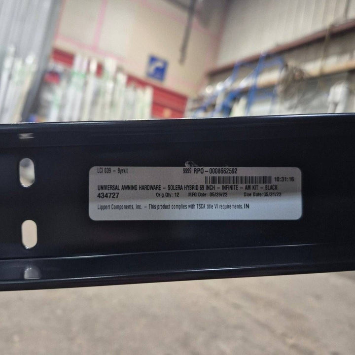 Used Lippert Awning Arm, Idler (Rear), Black, 69" - Solera Universal Hybrid , 434727 - Young Farts RV Parts