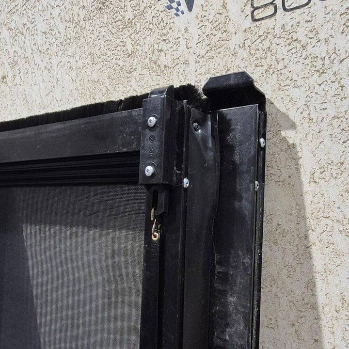 Used Lippert Toy Hauler Patio Wall Armor System Screen Door, Left Side - 82 1/4" X 47 5/8" - Young Farts RV Parts