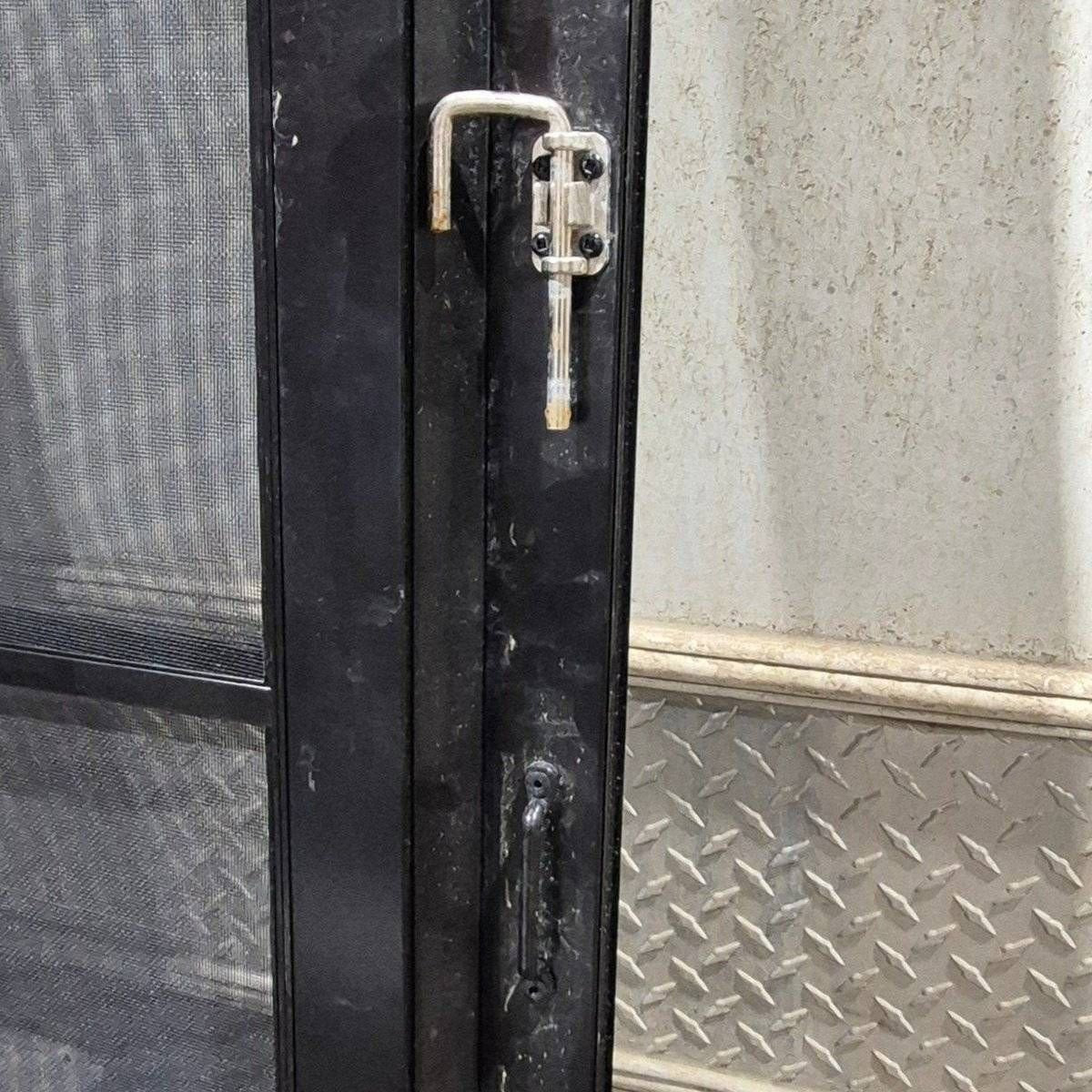 Used Lippert Toy Hauler Patio Wall Armor System Screen Door, Left Side - 82 1/4