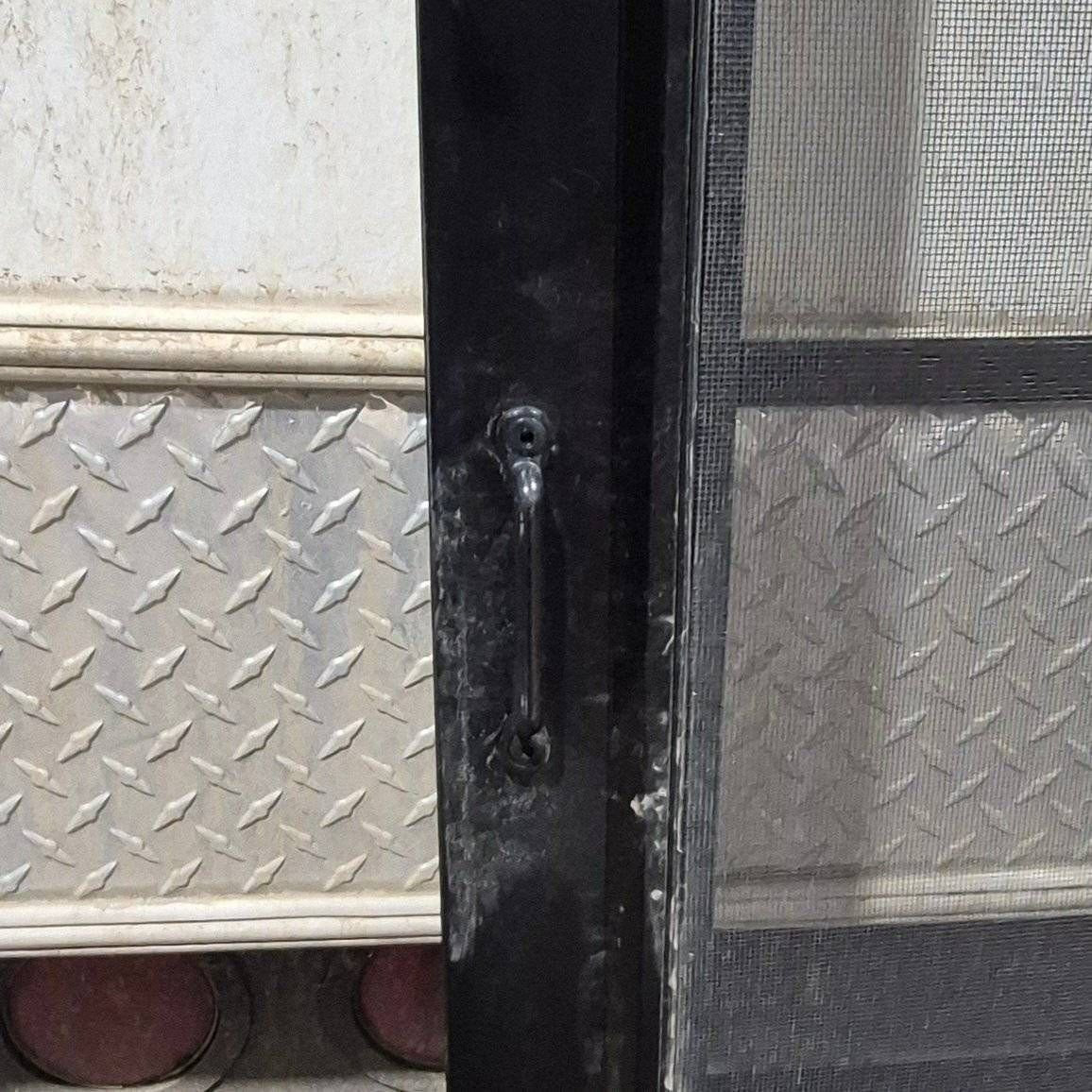 Used Lippert Toy Hauler Patio Wall Armor System Screen Door, Left Side - 82 1/4