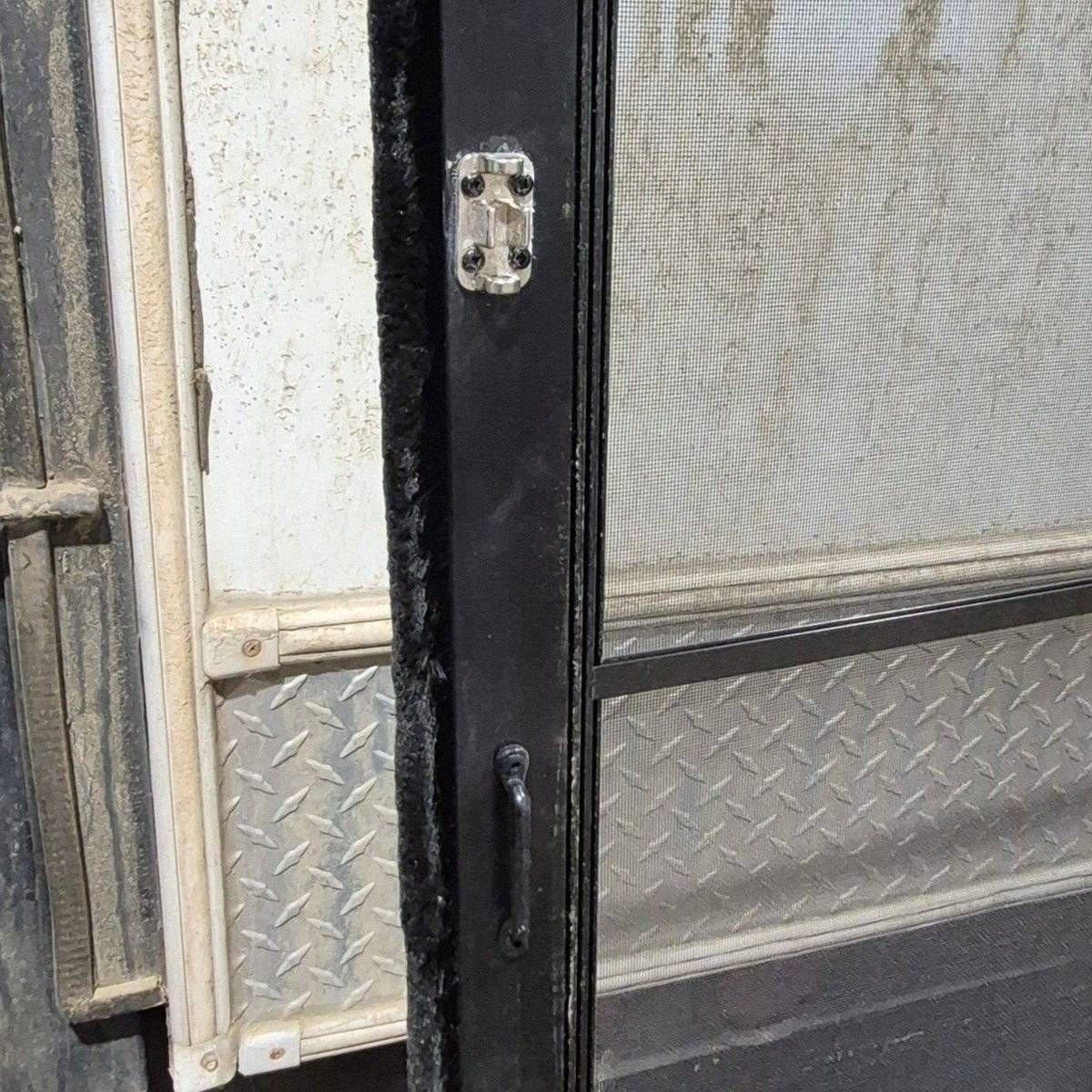 Used Lippert Toy Hauler Patio Wall Armor System Screen Door, Right Side - 82 1/4