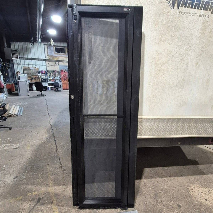 Used Lippert Toy Hauler Patio Wall Armor System Screen Door, Right Side - 82 1/4" X 47 5/8" - Young Farts RV Parts