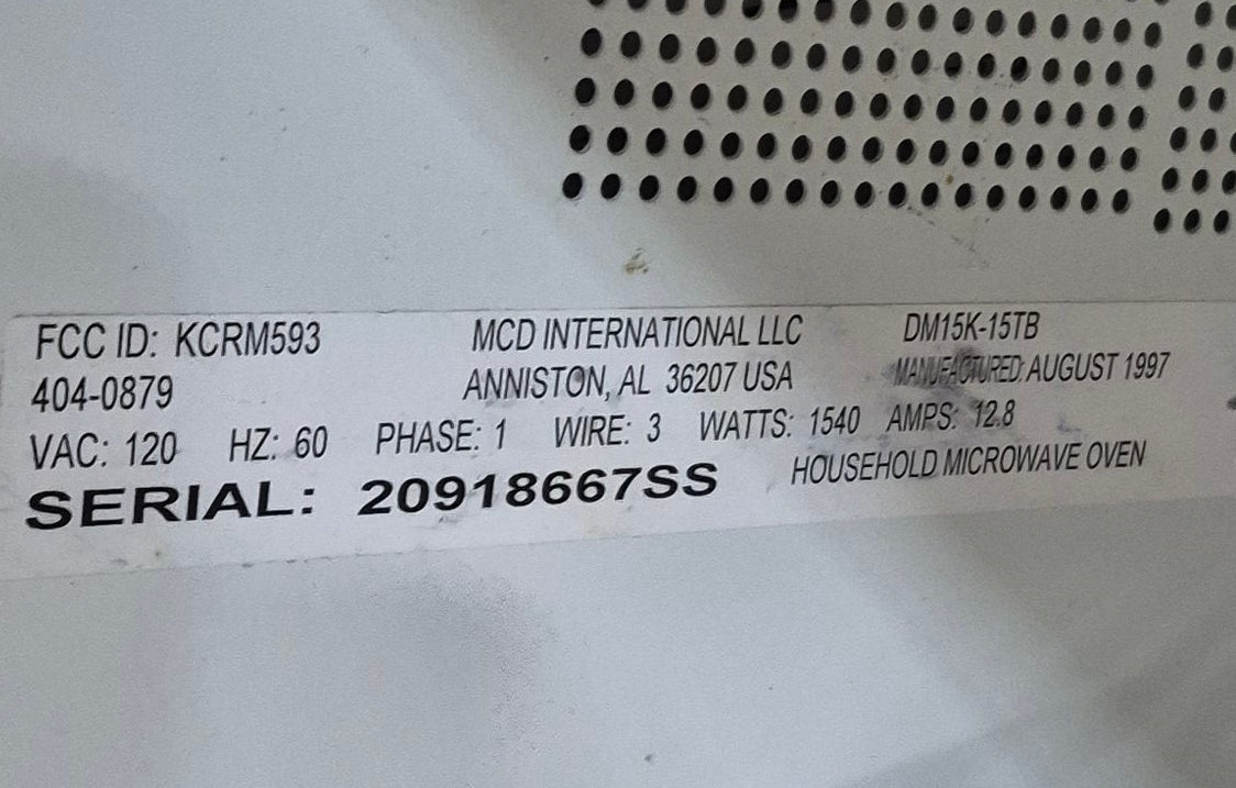 Used Magic Chef RV Microwave - 21 3/4