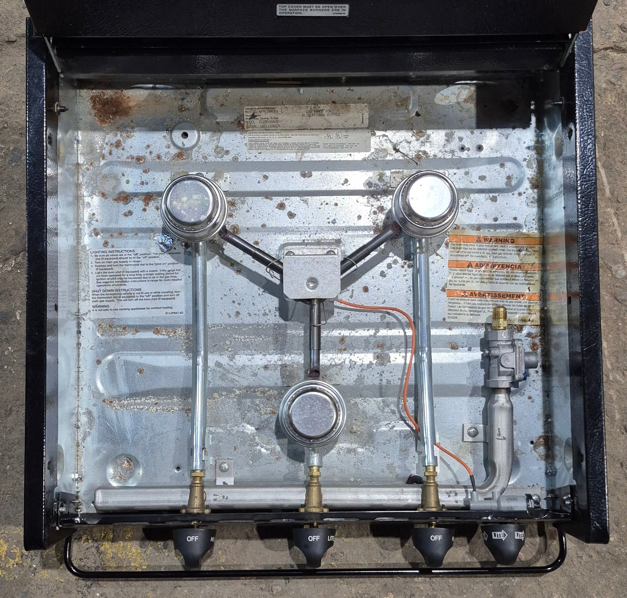 Used Magic Chef RV Range / Cooktop, 3 Burner - CLZ8560ADB - Young Farts RV Parts