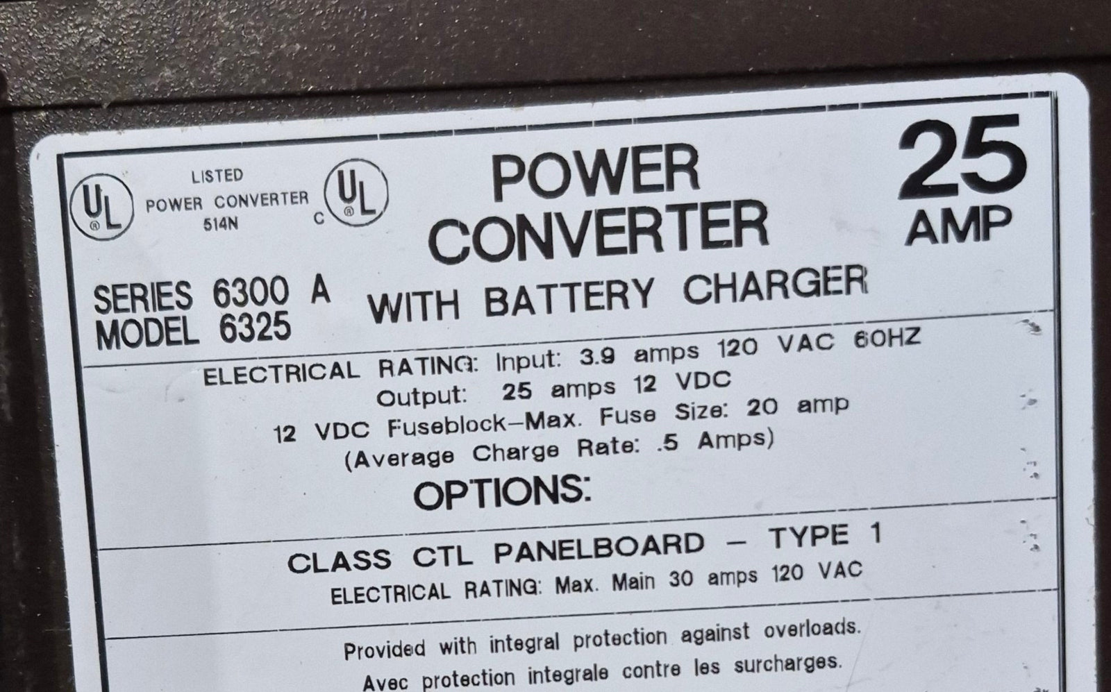 Used Magnetek 25 AMP Converter Series 6300 A Model 6325 - Young Farts RV Parts