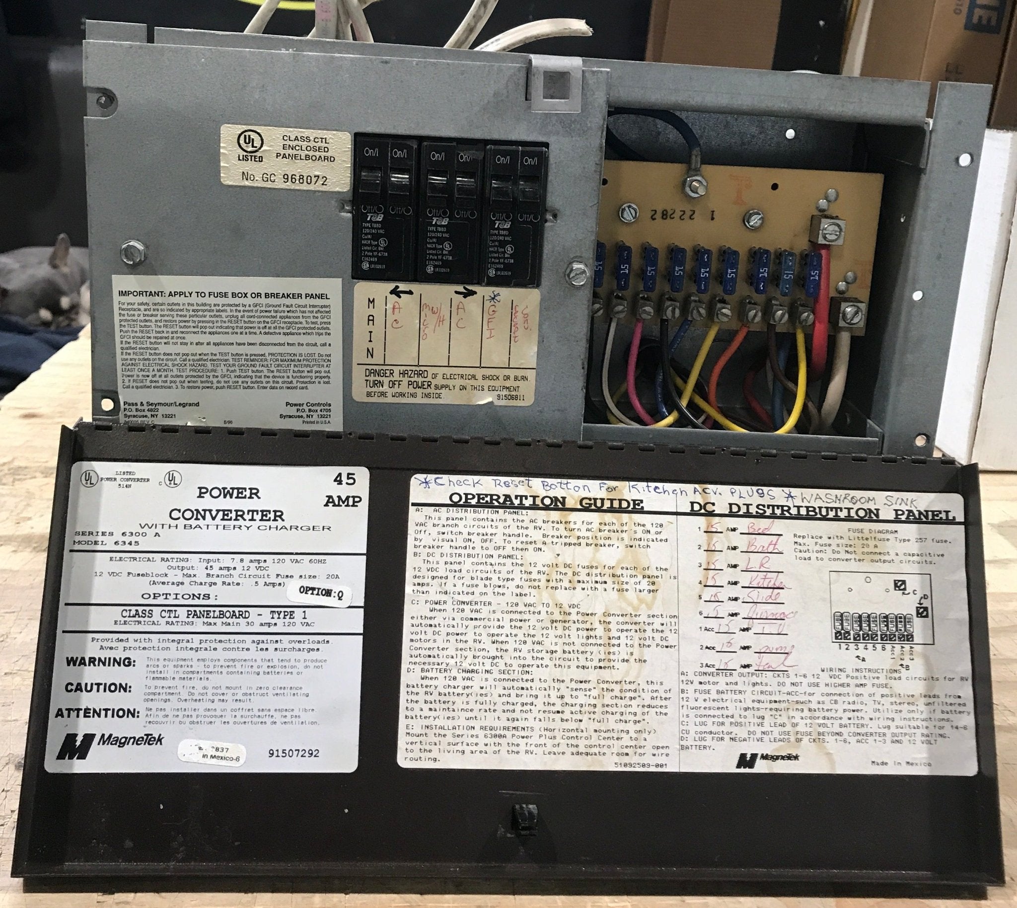 Used Magnetek 45 AMP Converter - Series 6300 A , Model 6345 - Young Farts RV Parts