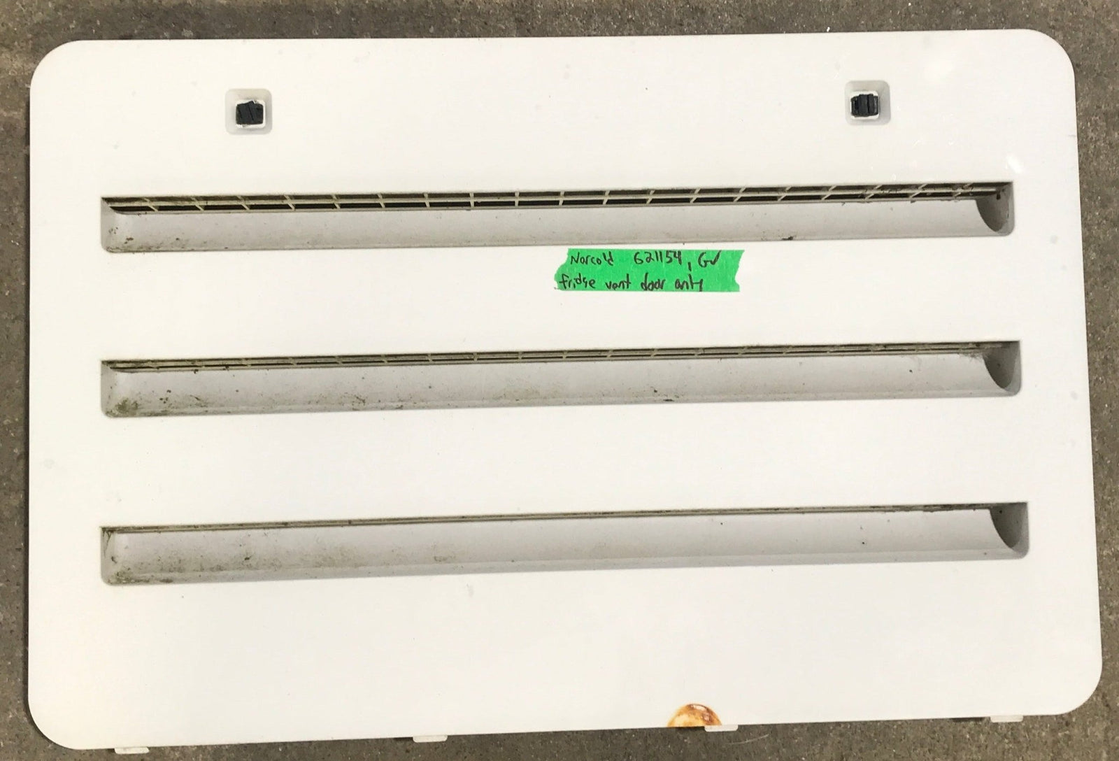 Used Norcold 621154 - Off White Air Intake Side Refrigerator Vent - NO FRAME - Young Farts RV Parts