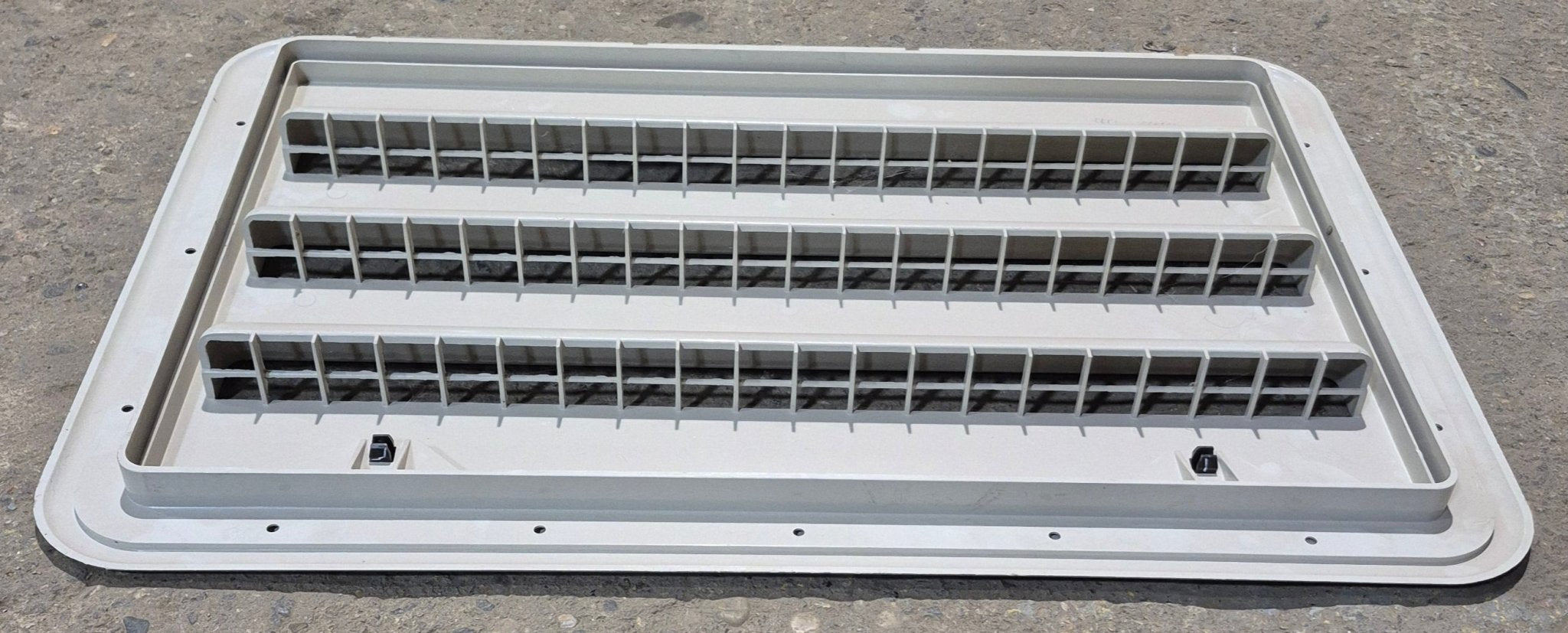 Used Norcold 621156 - Champagne Air Intake Side Refrigerator Vent - HAS FRAME - Young Farts RV Parts