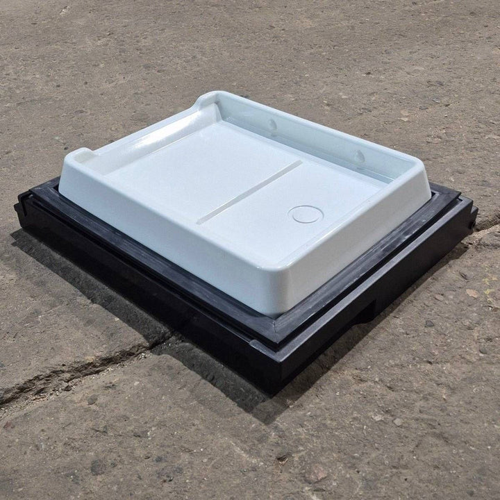 Used Norcold Refrigerator Upper (Freezer) Left Side Door, Black , 19.25" x 16.375" x 4.875" - 634074 - Young Farts RV Parts