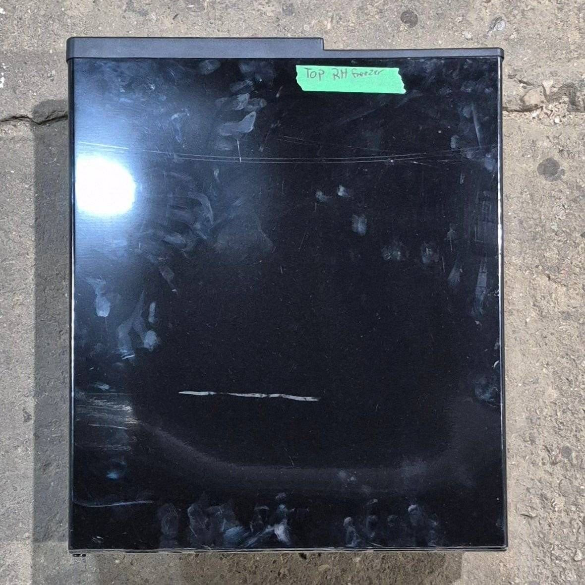 Used Norcold Refrigerator Upper (Freezer) Right Side Door, Black , 19 1/4