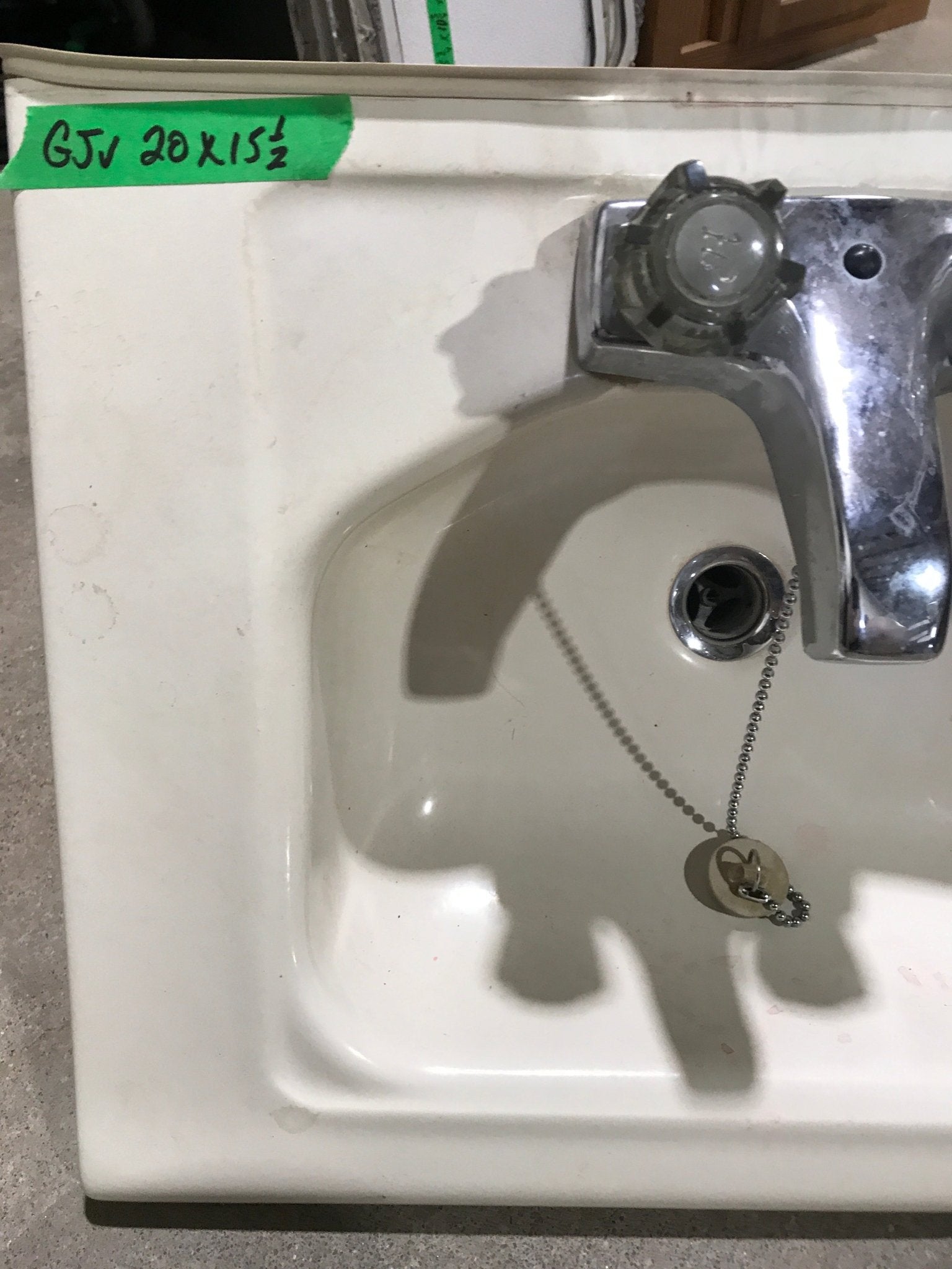 Used Off White Bathroom Sink 20" X 15 1/2" - Young Farts RV Parts