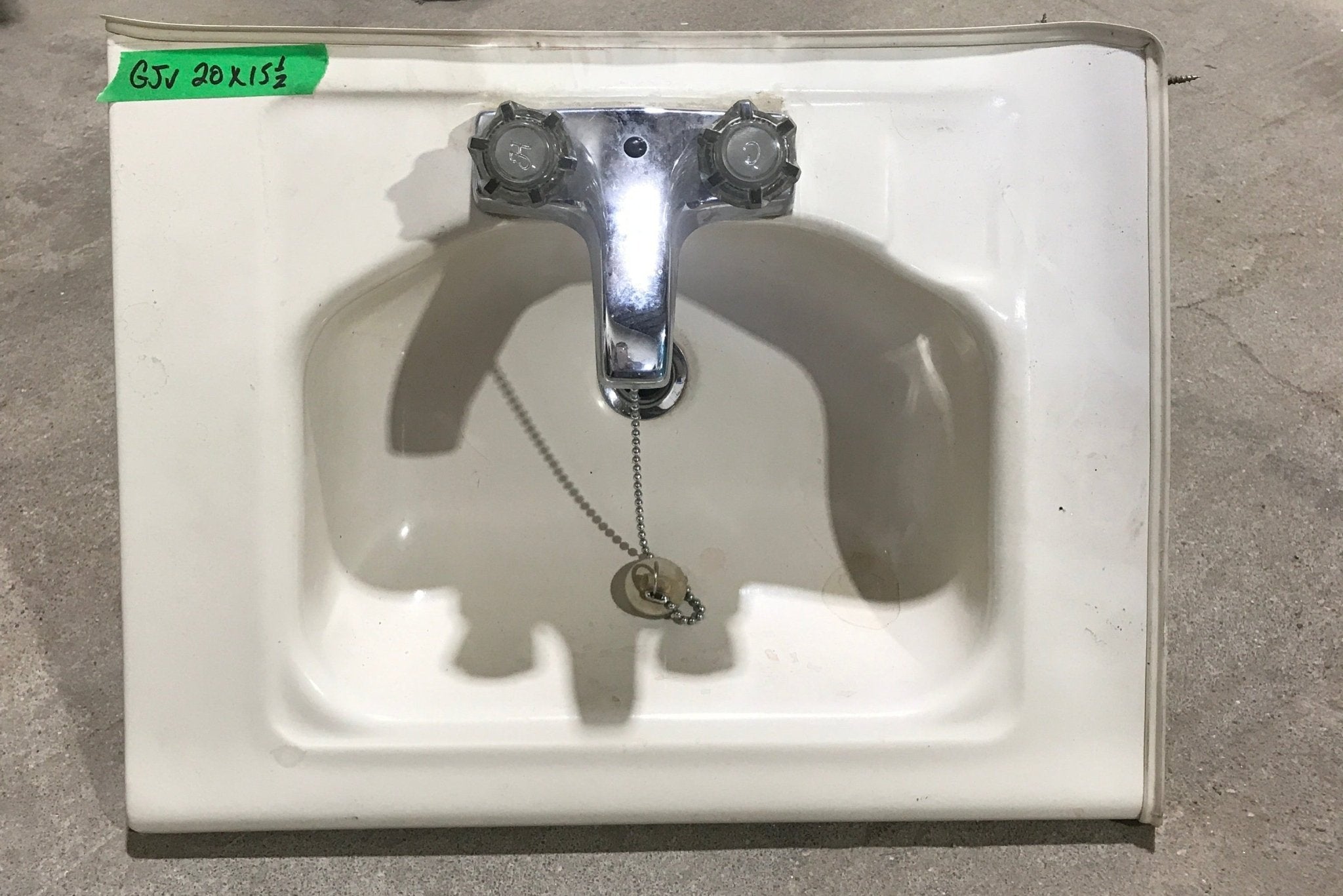 Used Off White Bathroom Sink 20" X 15 1/2" - Young Farts RV Parts