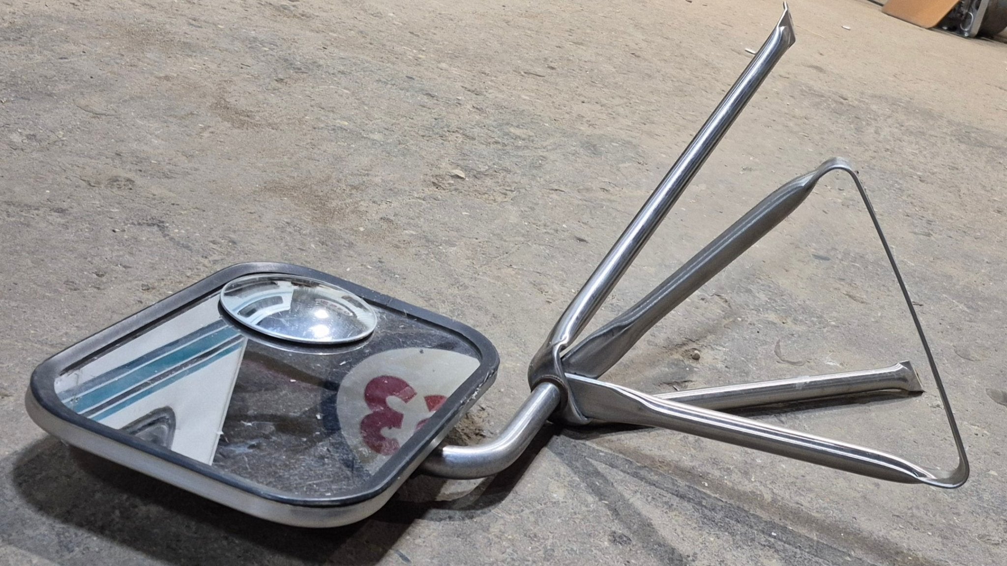 Used Old Style Motorhome Side View Mirror - Passenger Side - Young Farts RV Parts