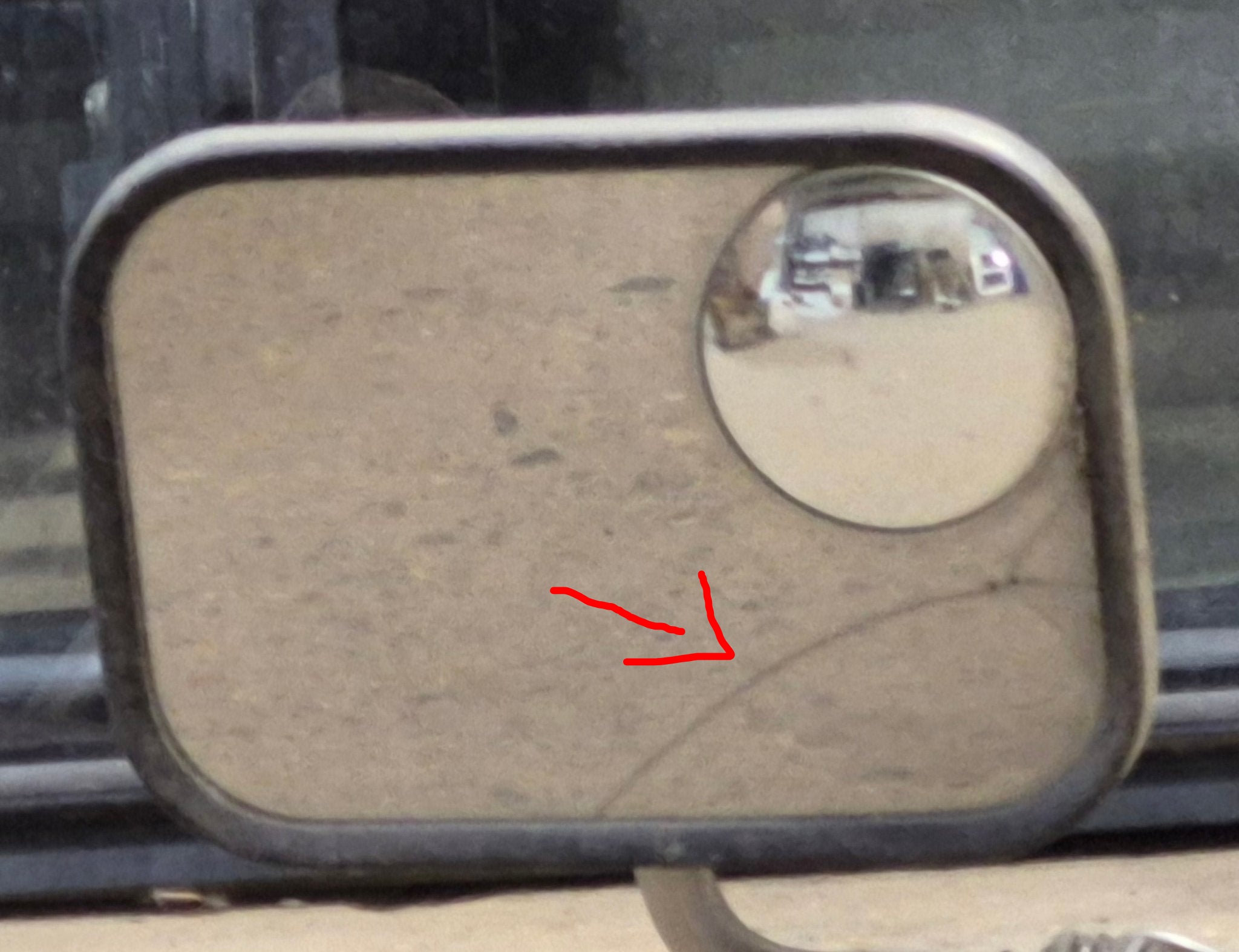 Used Old Style Motorhome Side View Mirror - Passenger Side - Young Farts RV Parts