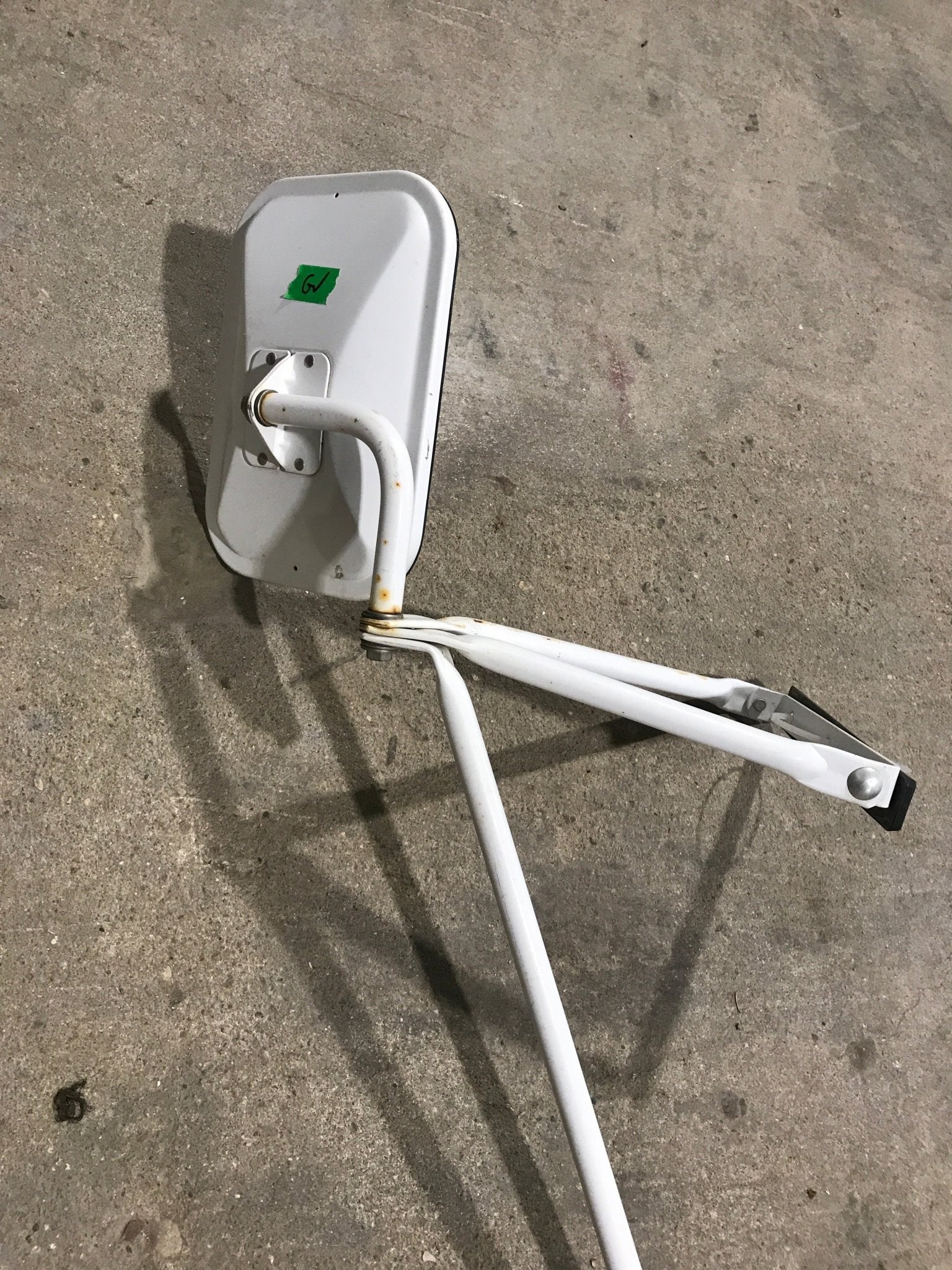 Used Old Style Motorhome Side View Mirror - Passenger Side - Young Farts RV Parts