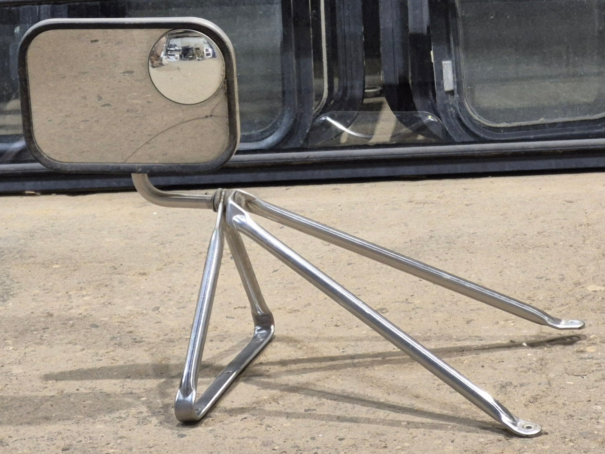 Used Old Style Motorhome Side View Mirror - Passenger Side - Young Farts RV Parts