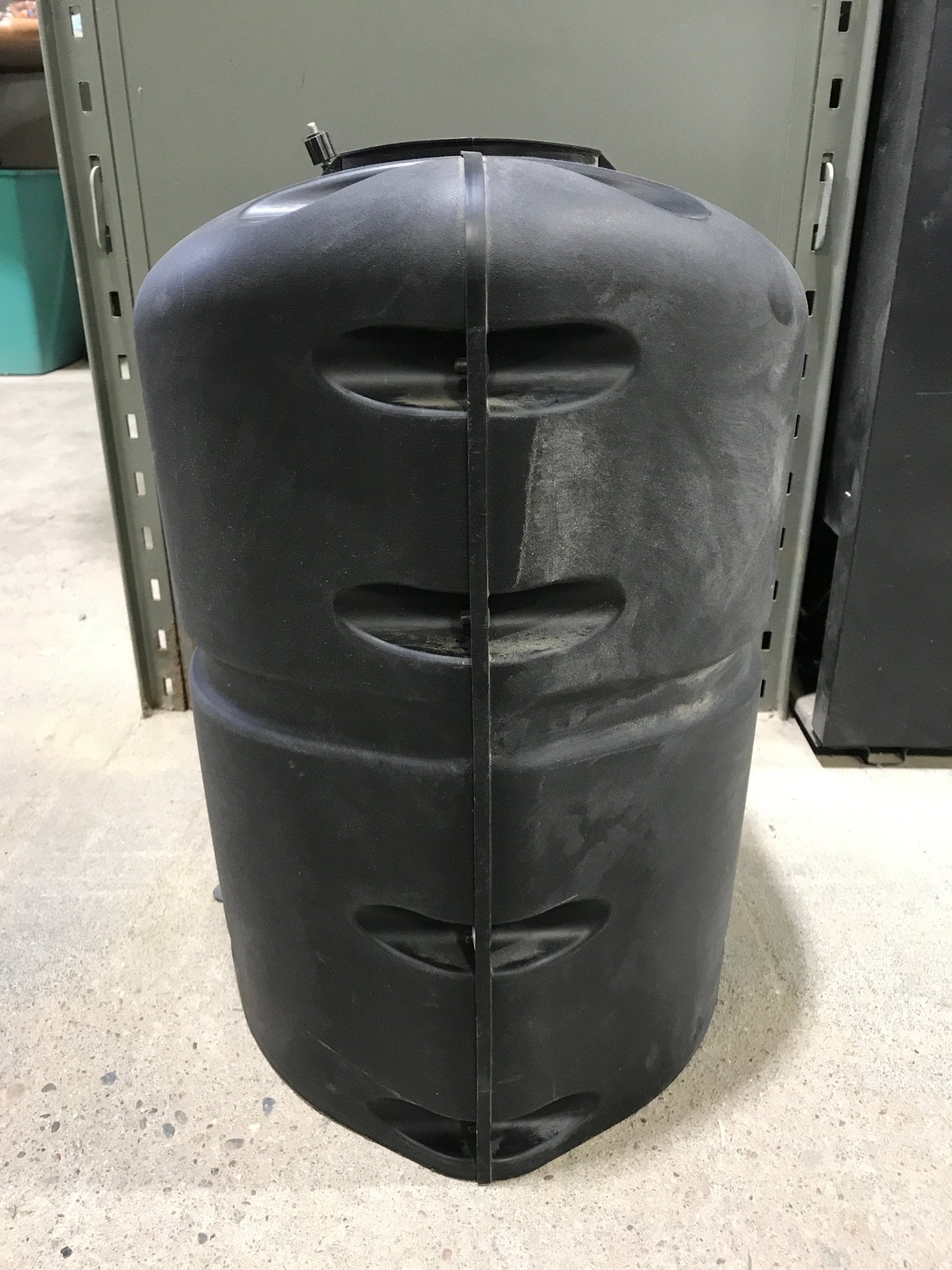 Used Propane Tank Cover - Black - Fits 20lb Steel Single Tank - Young Farts RV Parts