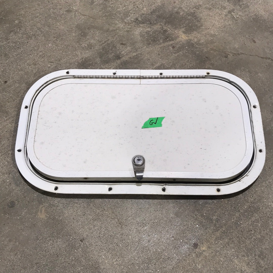 Used Radius Cargo Door 17 3/4' W x 9 3/4" H x 5/8" D - Young Farts RV Parts