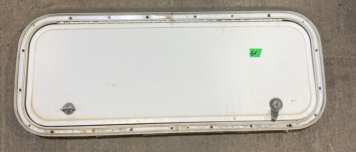 Used Radius Corner Cargo Door 29 3/4" W x 10 3/4" H x 3/4" D - Young Farts RV Parts