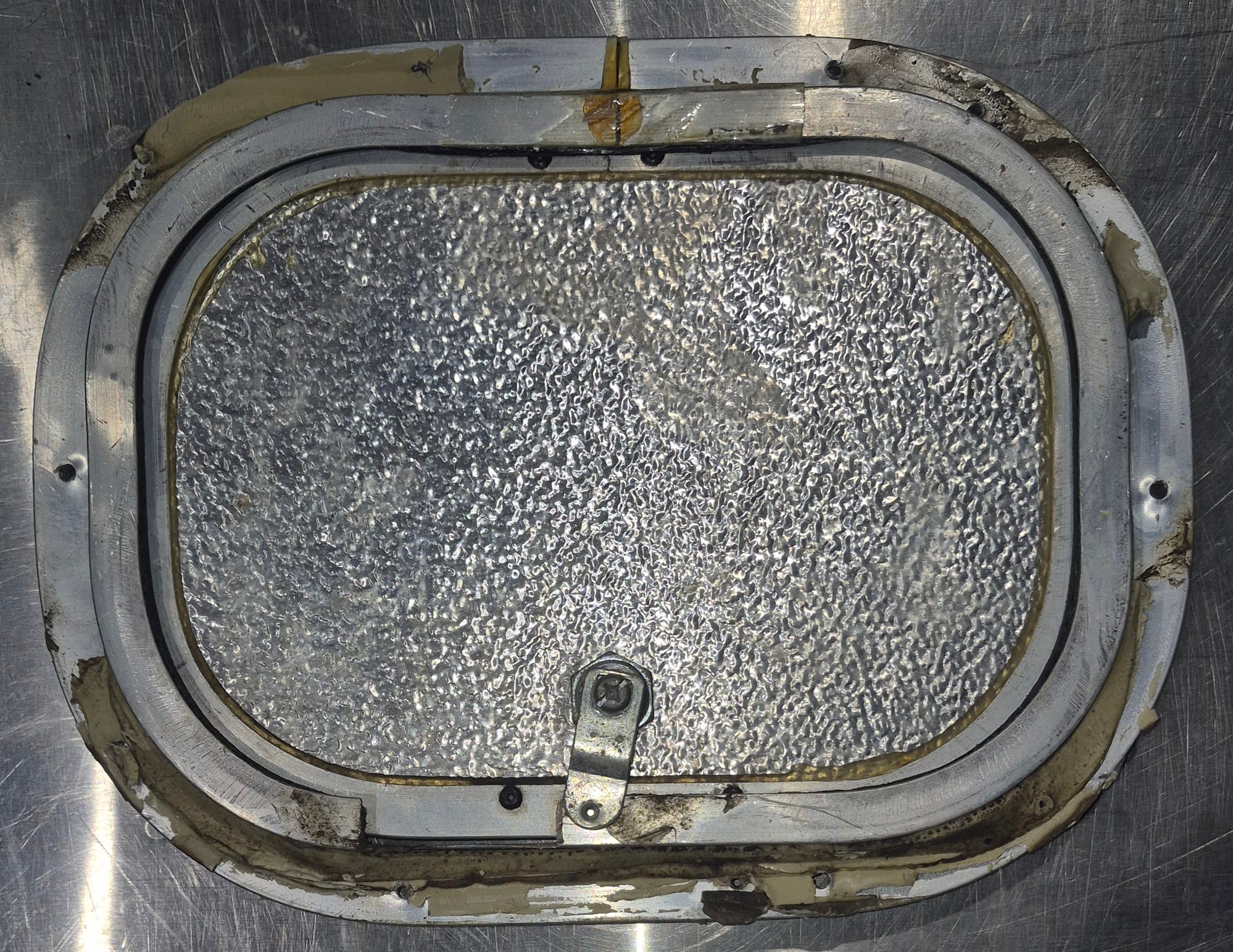 Used Radius Cornered Cargo Door 10 3/4" x 7 3/4" x 5/8"D - Young Farts RV Parts