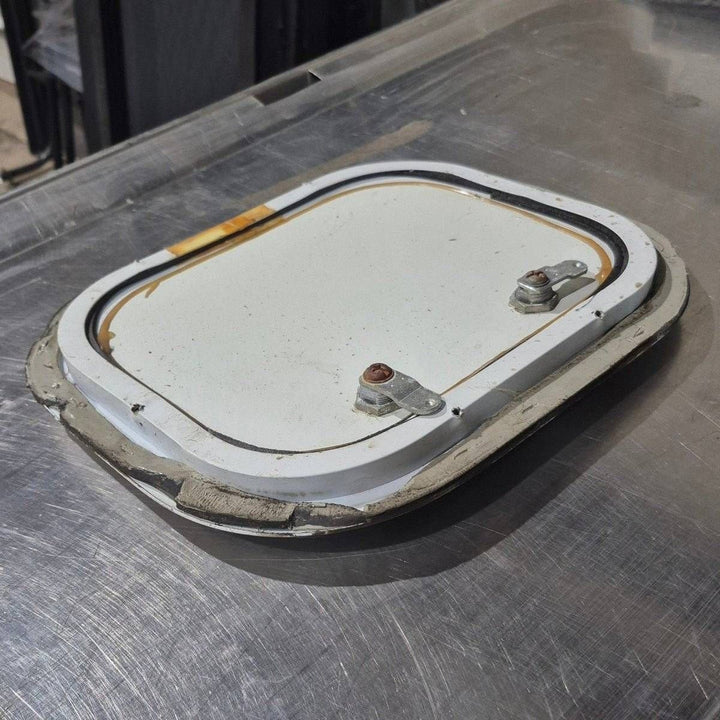 Used Radius Cornered Cargo Door - 11 3/4" X 9 1/2" X 1/2" - Young Farts RV Parts
